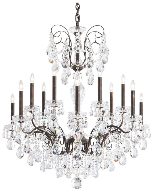 Schonbek Sonatina 35" Wide Black Pearl Crystal Chandelier