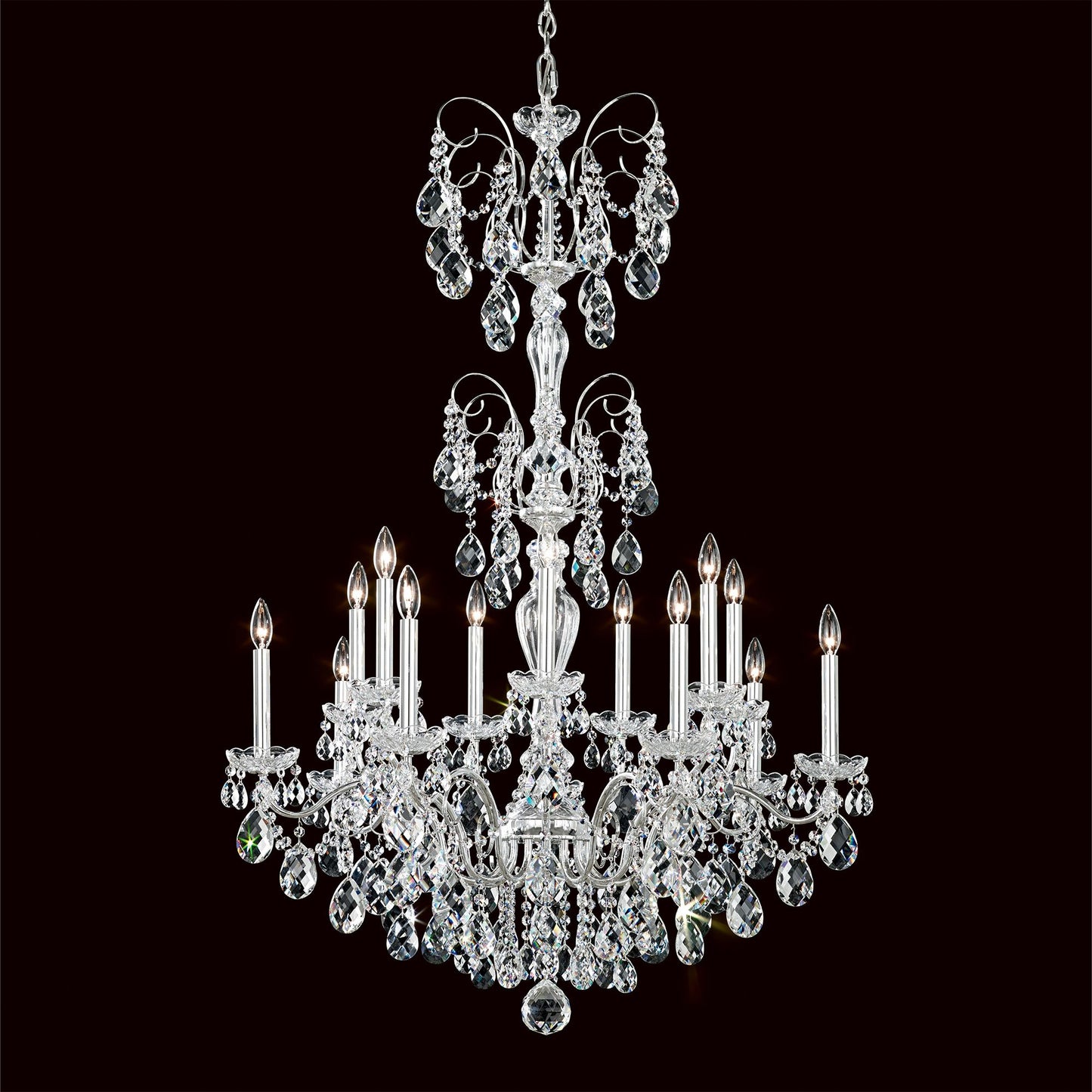 Schonbek Sonatina 35" Wide Silver Crystal Chandelier