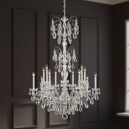 Schonbek Sonatina 35" Wide Silver Crystal Chandelier