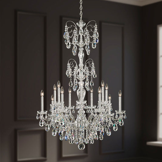 Schonbek Sonatina 35" Wide Silver Crystal Chandelier