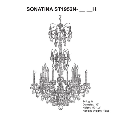 Schonbek Sonatina 35" Wide Silver Crystal Chandelier