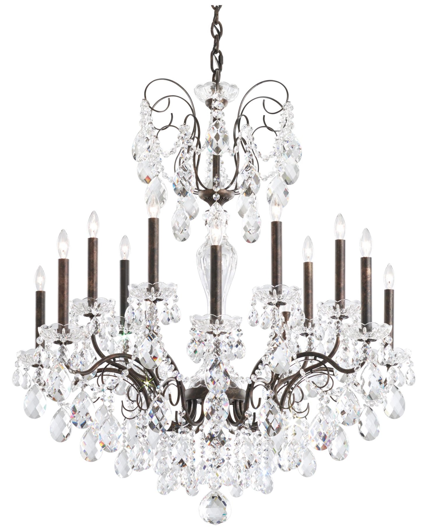 Schonbek Sonatina 35"W Heirloom Bronze 14-Light Chandelier