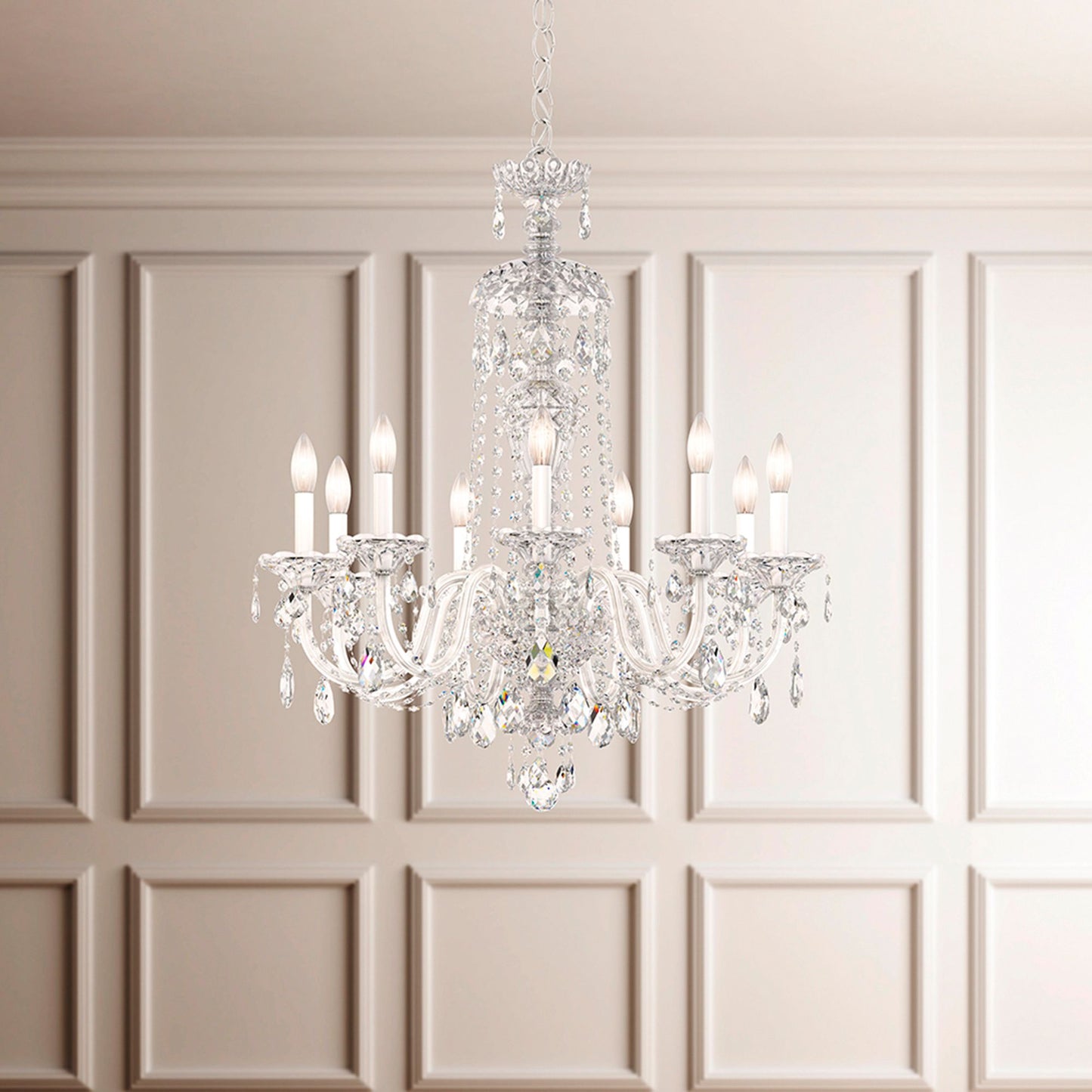 Schonbek Sterling 27" Wide Swarovski Crystal Chandelier