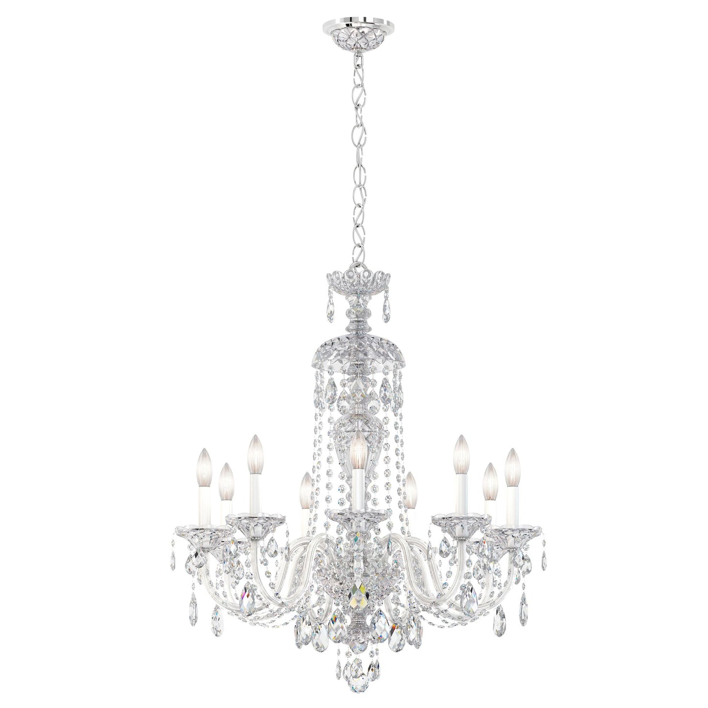 Schonbek Sterling 27" Wide Swarovski Crystal Chandelier