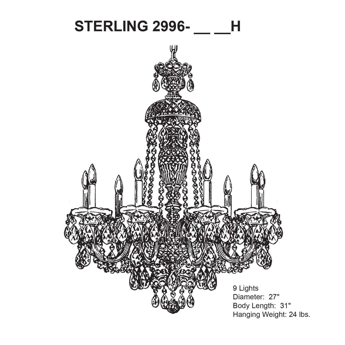 Schonbek Sterling 27" Wide Swarovski Crystal Chandelier