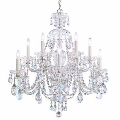 Schonbek Sterling 29" Wide 12-Light Swarovski Crystal Chandelier