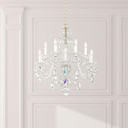 Schonbek Sterling 29" Wide 12-Light Swarovski Crystal Chandelier
