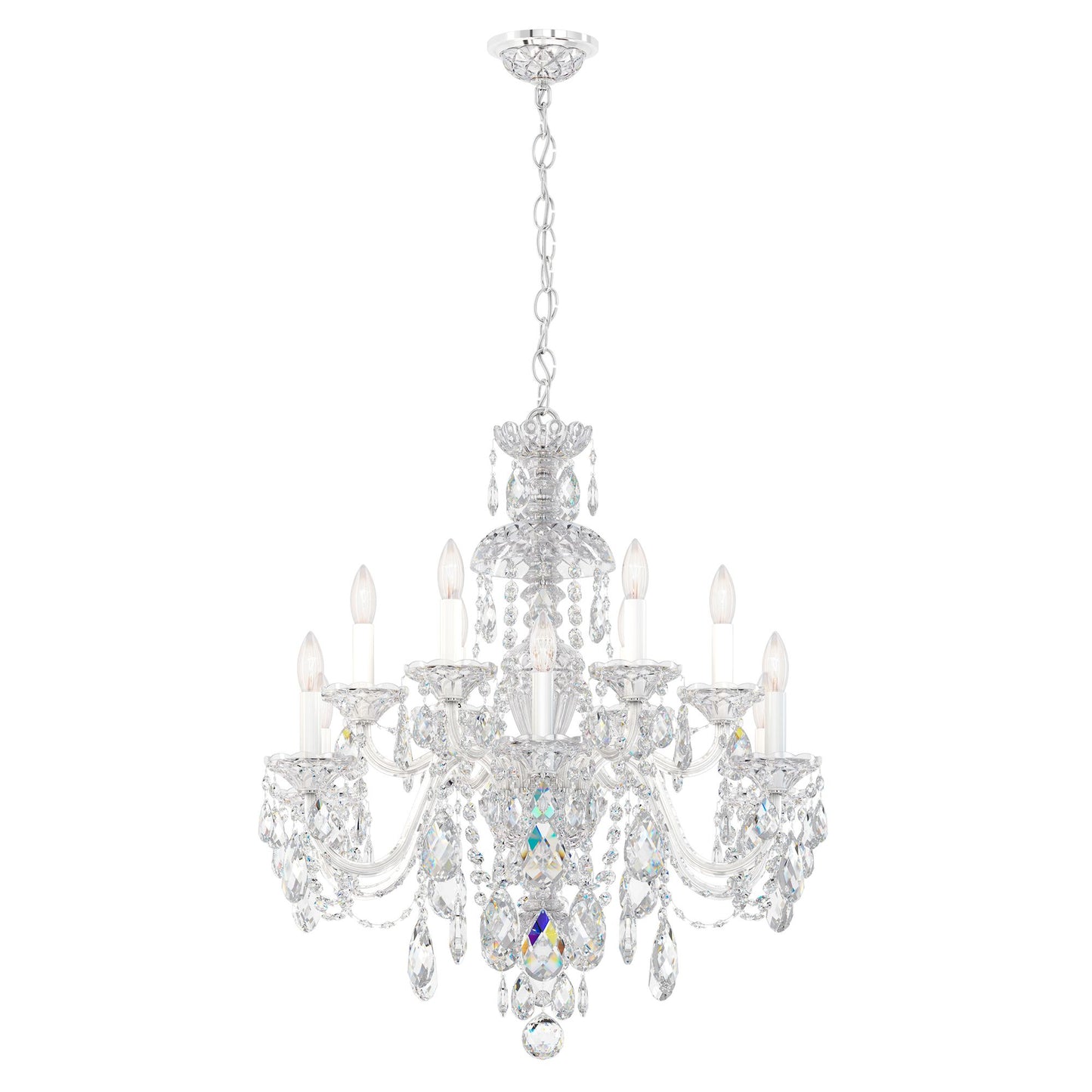 Schonbek Sterling 29" Wide 12-Light Swarovski Crystal Chandelier
