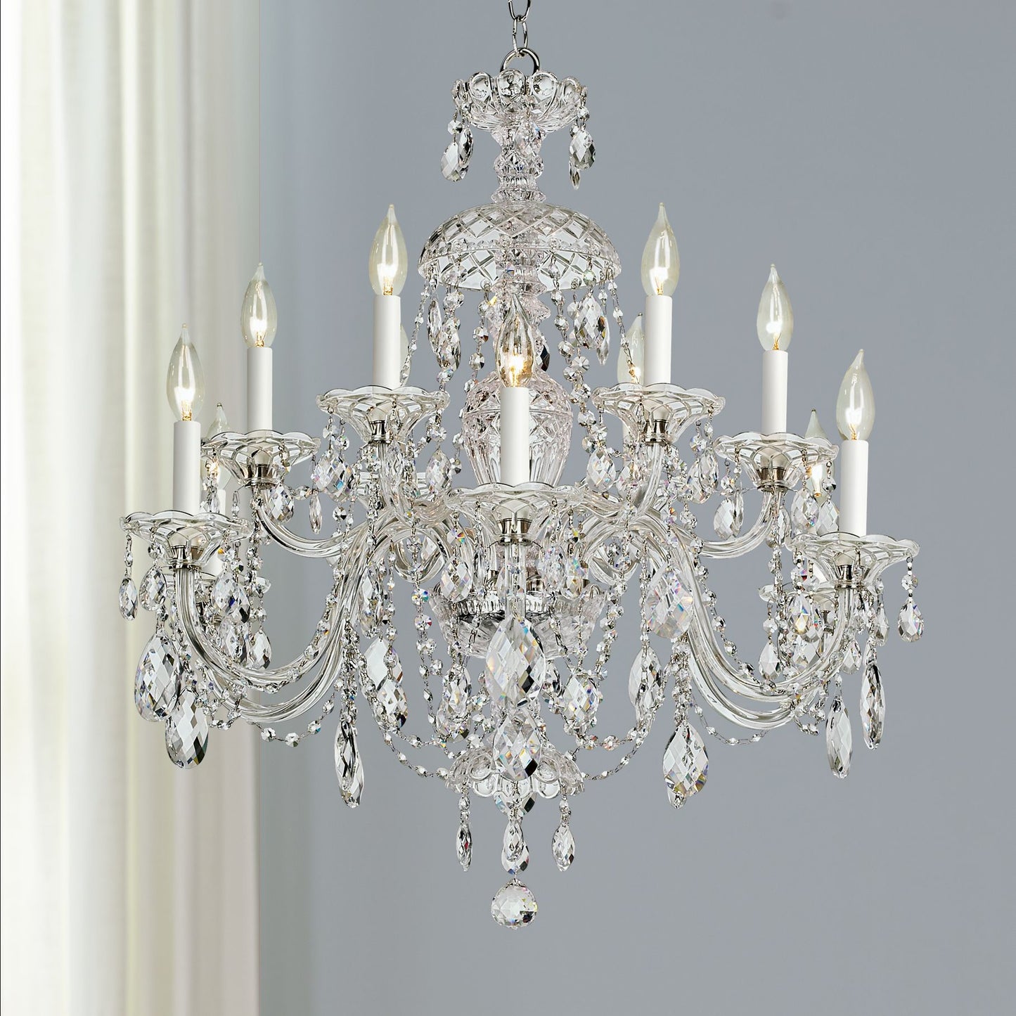 Schonbek Sterling 29" Wide Heritage Crystal 12-Light Chandelier