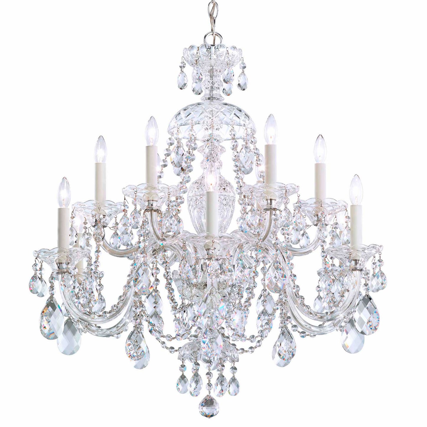 Schonbek Sterling 29"W Polished Silver 12-Light Chandelier