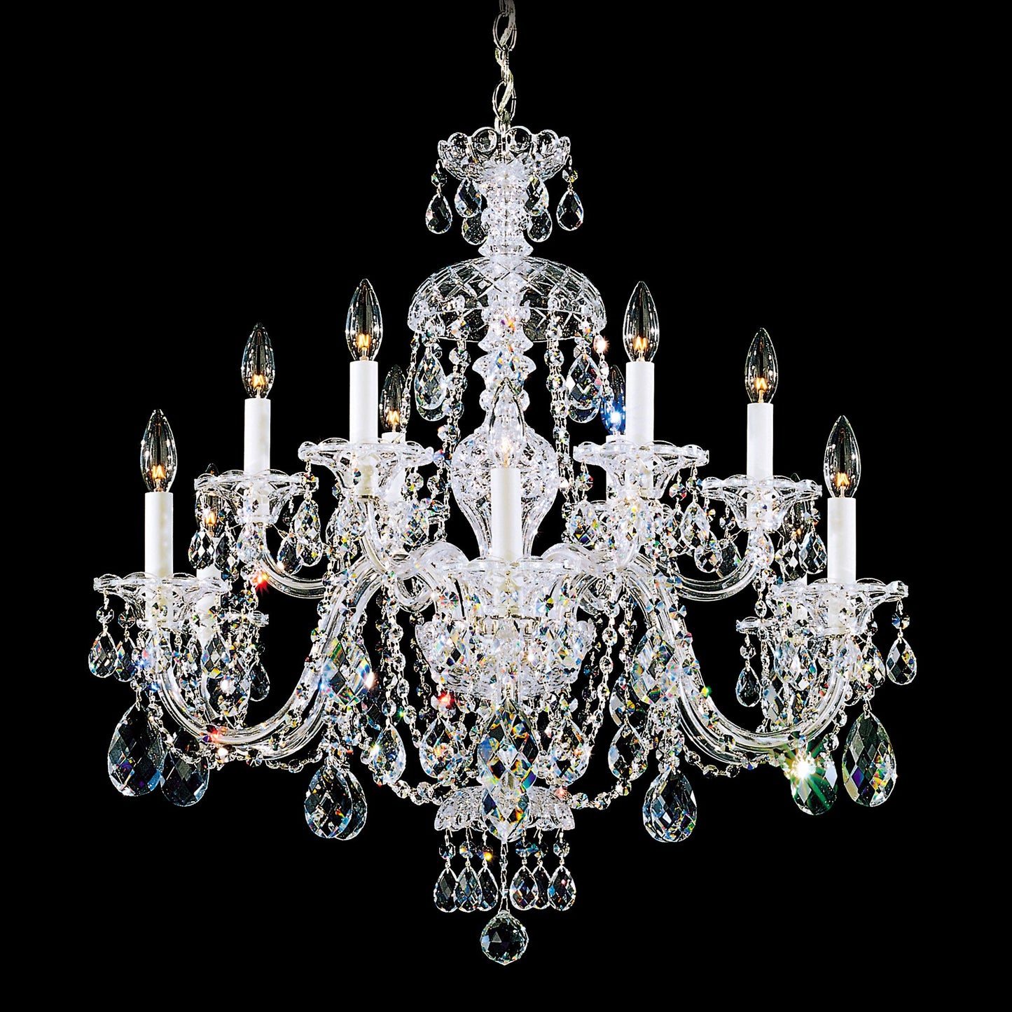 Schonbek Sterling 29"W Polished Silver 12-Light Chandelier
