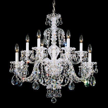 Schonbek Sterling 29"W Polished Silver 12-Light Chandelier