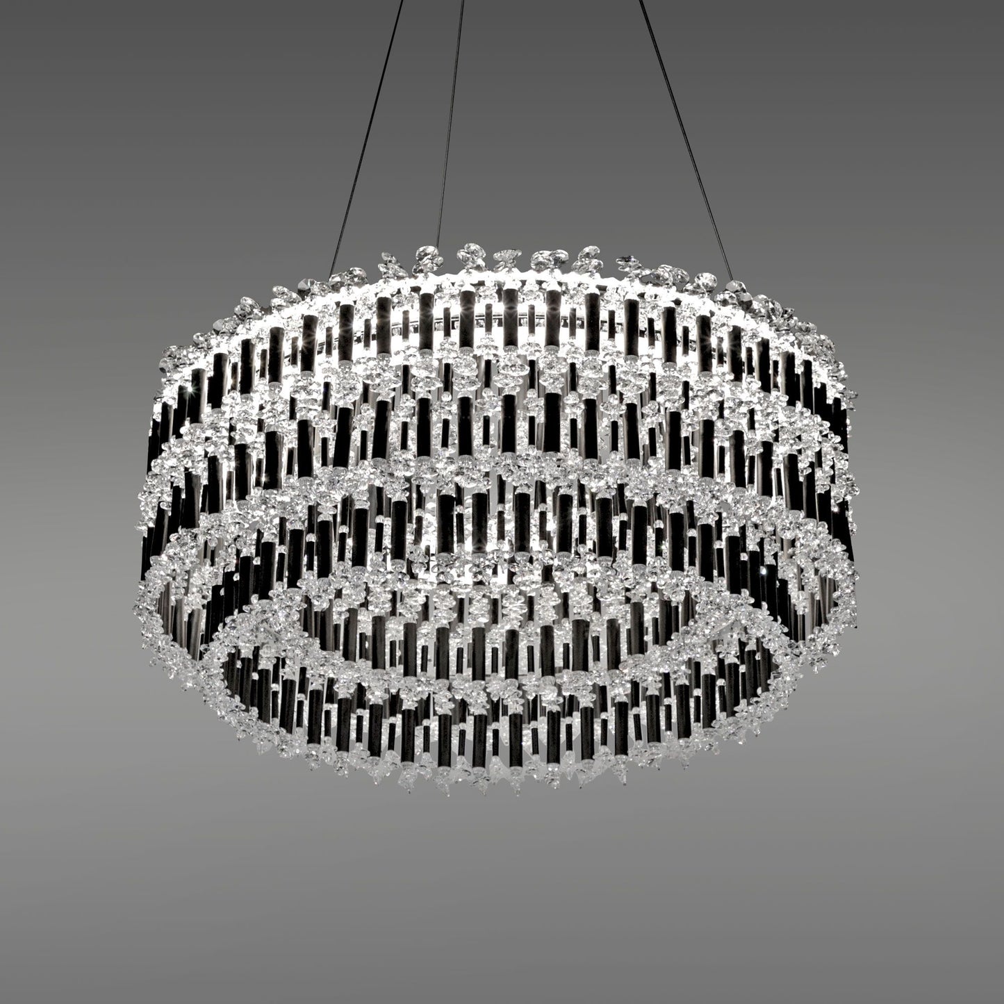 Schonbek Tahitian 25" Wide Black Clear Crystal 1-Light Pendant
