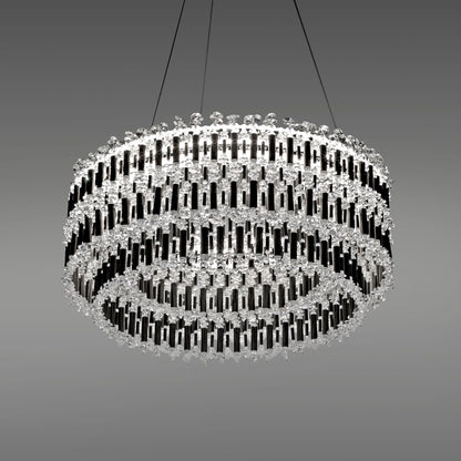 Schonbek Tahitian 25" Wide Black Clear Crystal 1-Light Pendant