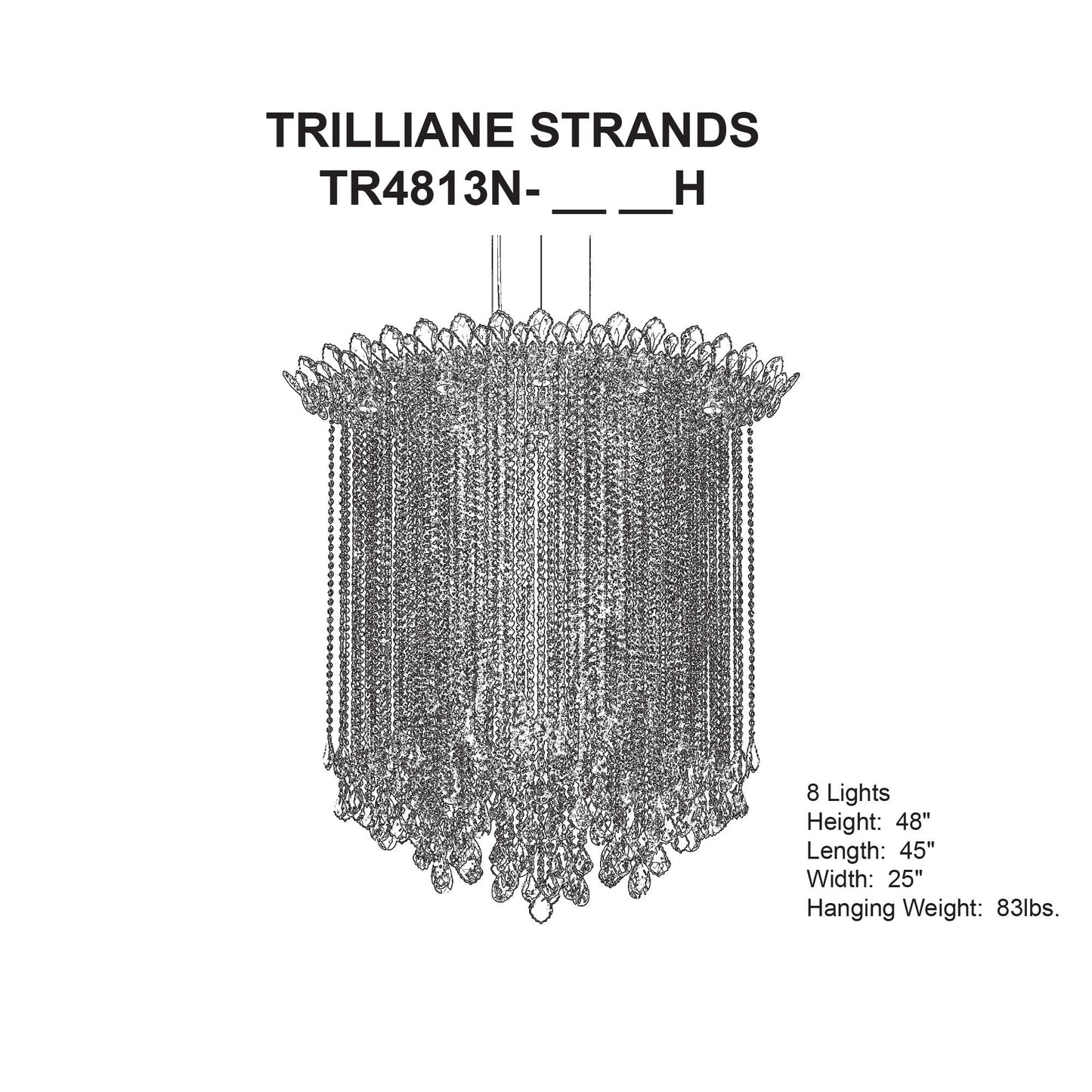 Schonbek Trilliane Strand 45" Wide Crystal Pendant Light