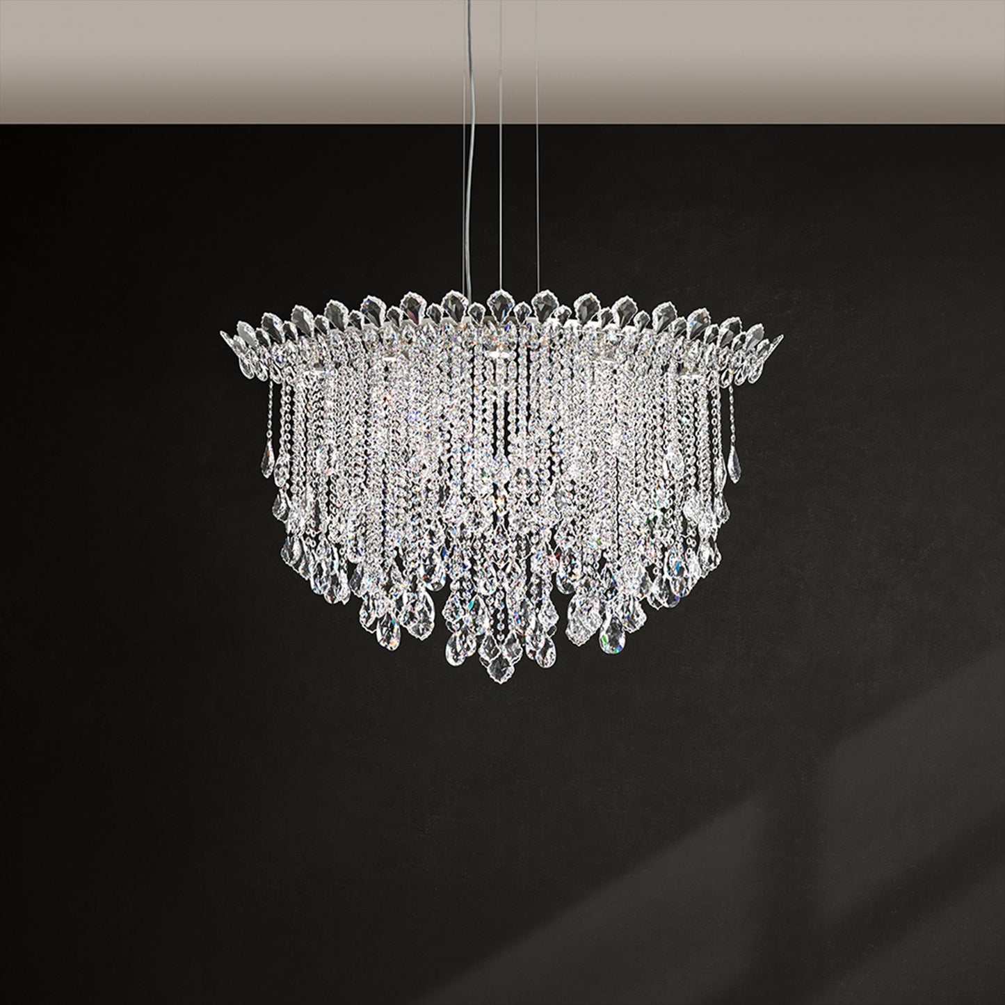 Schonbek Trilliane Strands 45" Wide Oval Crystal Pendant Light