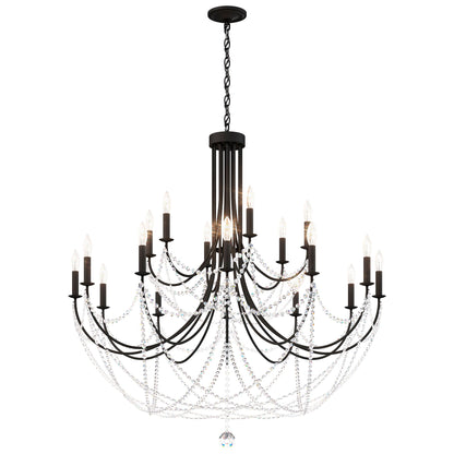 Schonbek Verdana 43" Wide Black 18-Light Crystal Chandelier