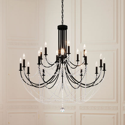 Schonbek Verdana 43" Wide Black 18-Light Crystal Chandelier