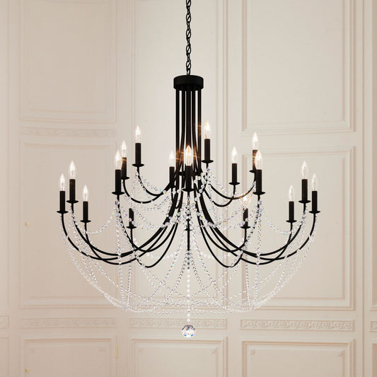 Schonbek Verdana 43" Wide Black 18-Light Crystal Chandelier