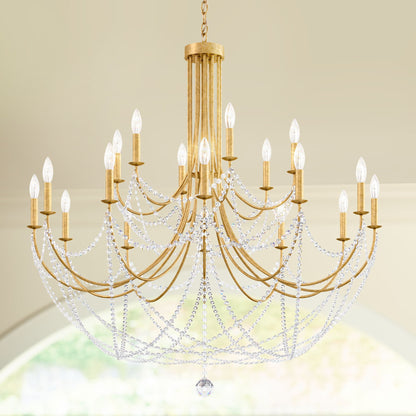 Schonbek Verdana 43" Wide Gold 18-Light 2-Tier Pendant Light