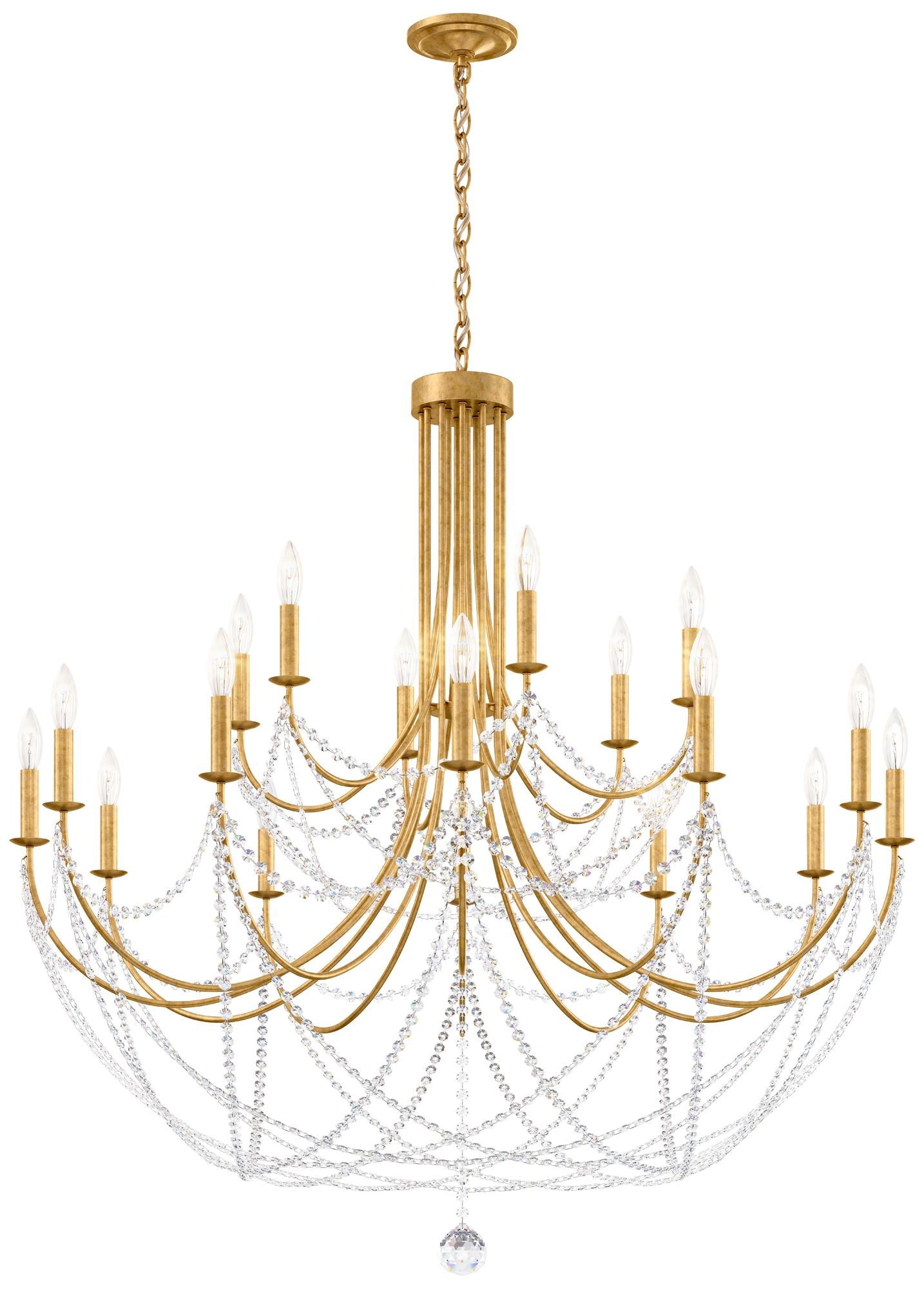 Schonbek Verdana 43" Wide Gold 18-Light 2-Tier Pendant Light