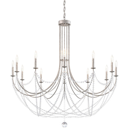 Schonbek Verdana 43"W Antique Silver 12-Light Pendant Light