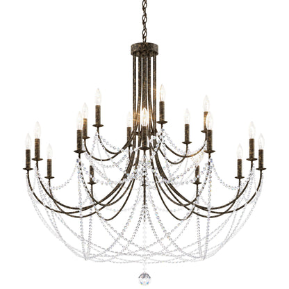 Schonbek Verdana 43"W Bronze 18-Light 2-Tier Pendant Light