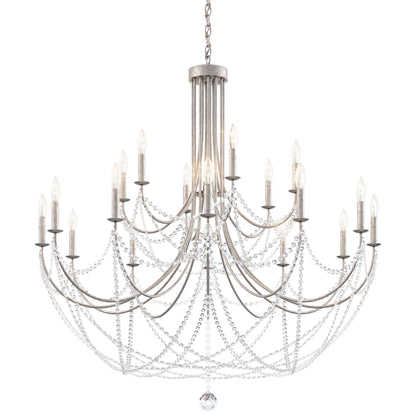 Schonbek Verdana 43"W Silver 18-Light 2-Tier Pendant Light