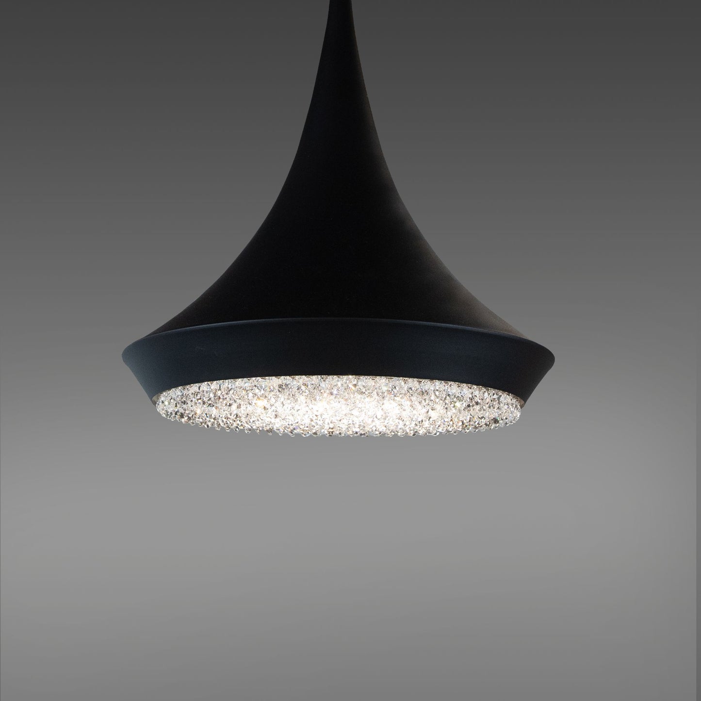 Schonbek Verita 18" Wide Black Clear Crystal 1-Light Pendant