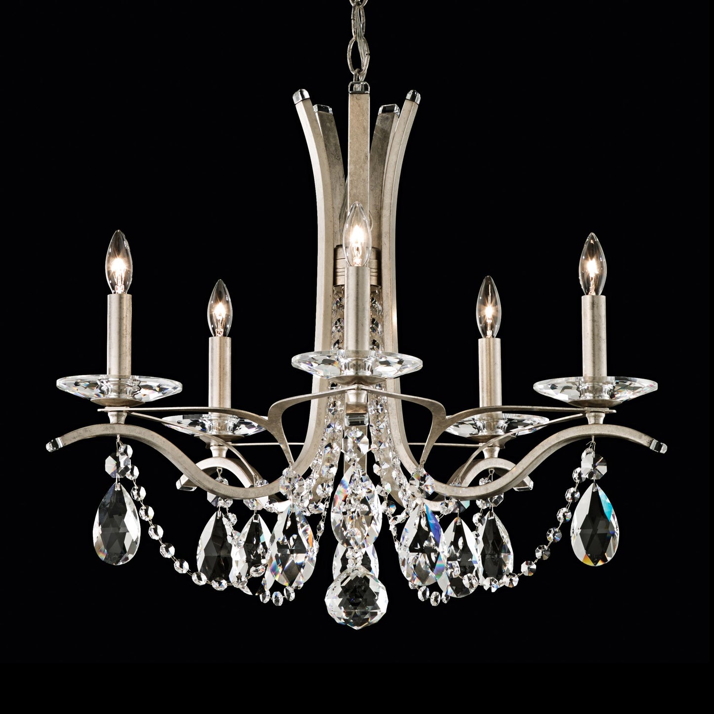 Schonbek Vesca 23" Wide Antique Silver Crystal Chandelier