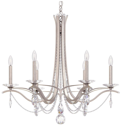Schonbek Vesca 33" Wide Antique Silver 6-Light Chandelier