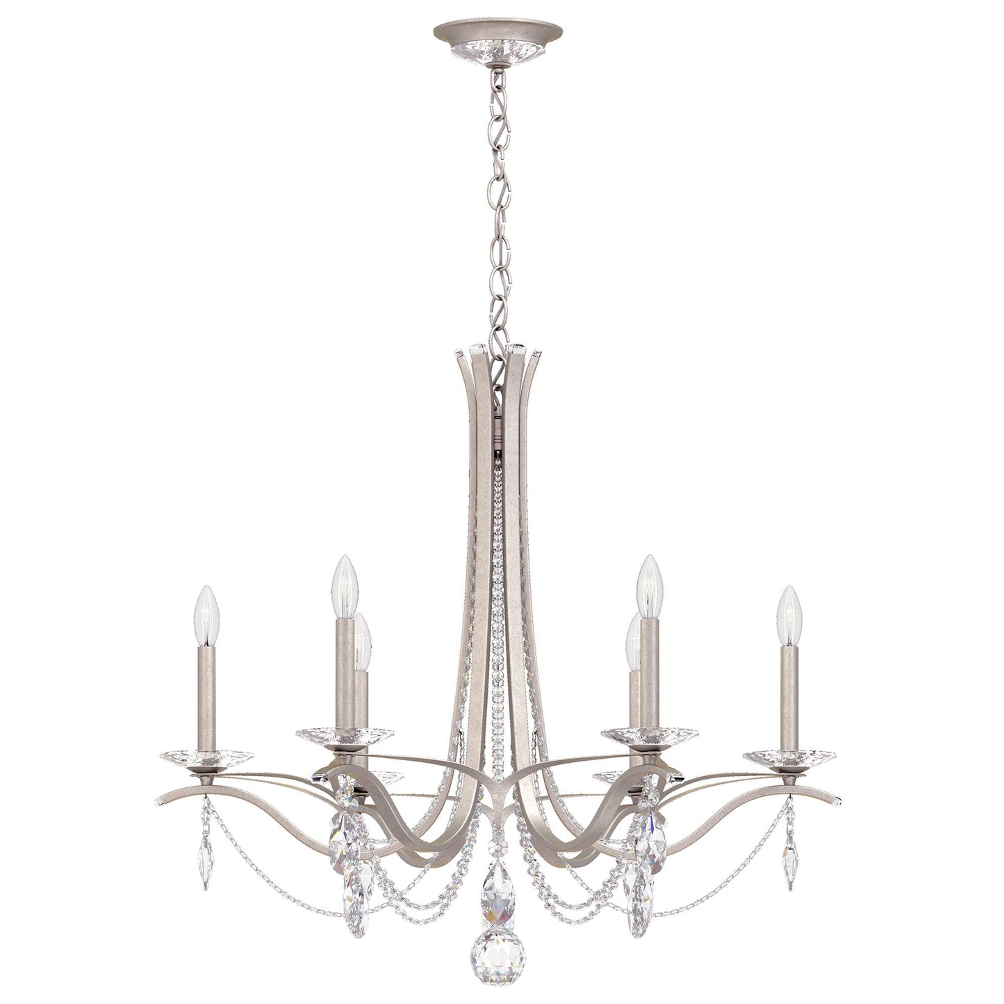 Schonbek Vesca 33" Wide Antique Silver 6-Light Chandelier