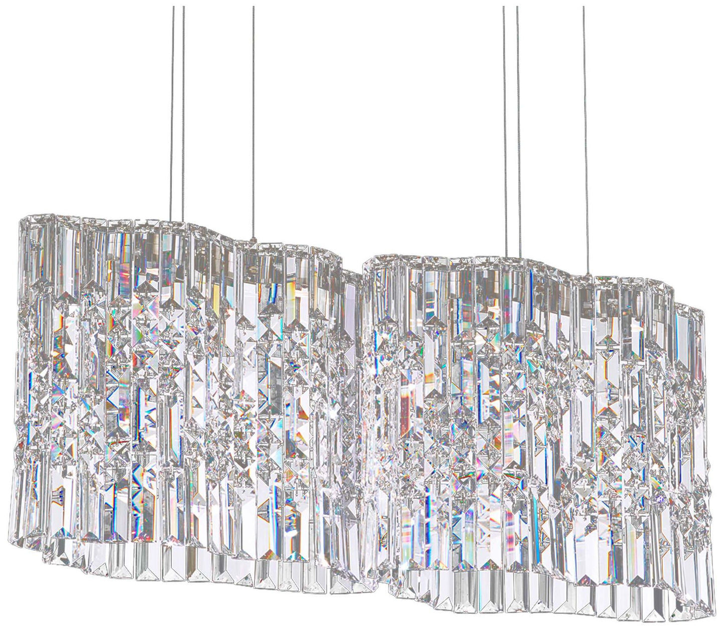 Selene 11"H x 27"W 4-Light Crystal Pendant in Polished Stainless