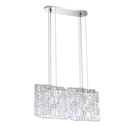 Selene 11"H x 27"W 4-Light Crystal Pendant in Polished Stainless