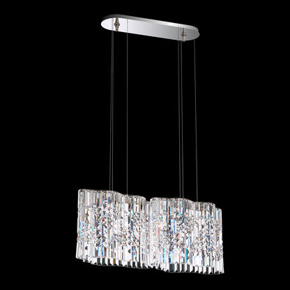 Selene 11"H x 27"W 4-Light Crystal Pendant in Polished Stainless