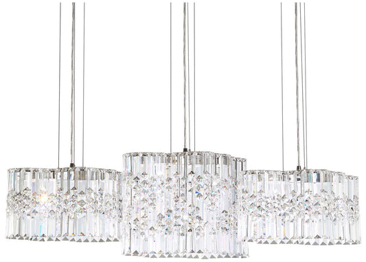 Selene 11"H x 39"W 6-Light Crystal Pendant in Polished Stainless