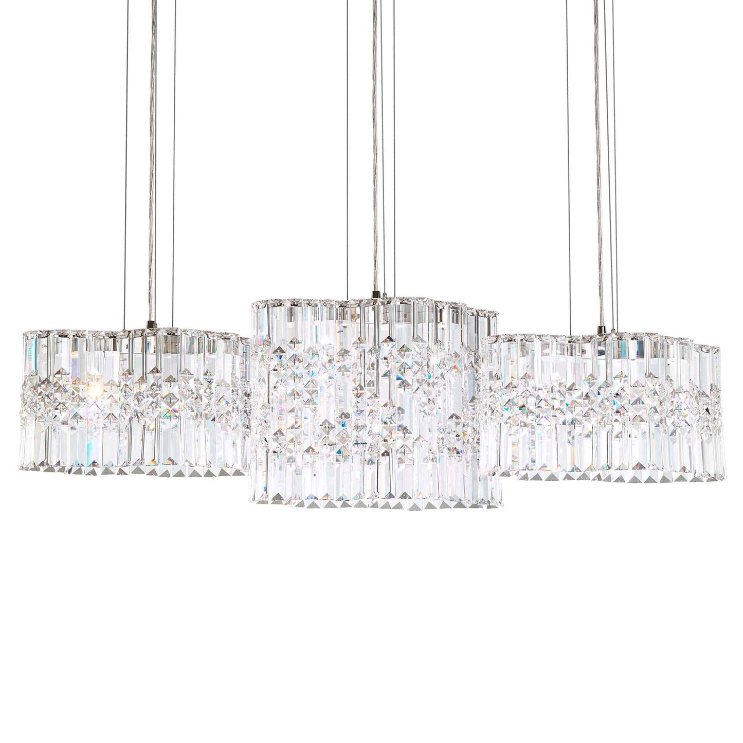 Selene 11"H x 39"W 6-Light Crystal Pendant in Polished Stainless