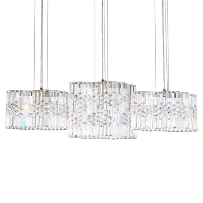 Selene 11"H x 39"W 6-Light Crystal Pendant in Polished Stainless