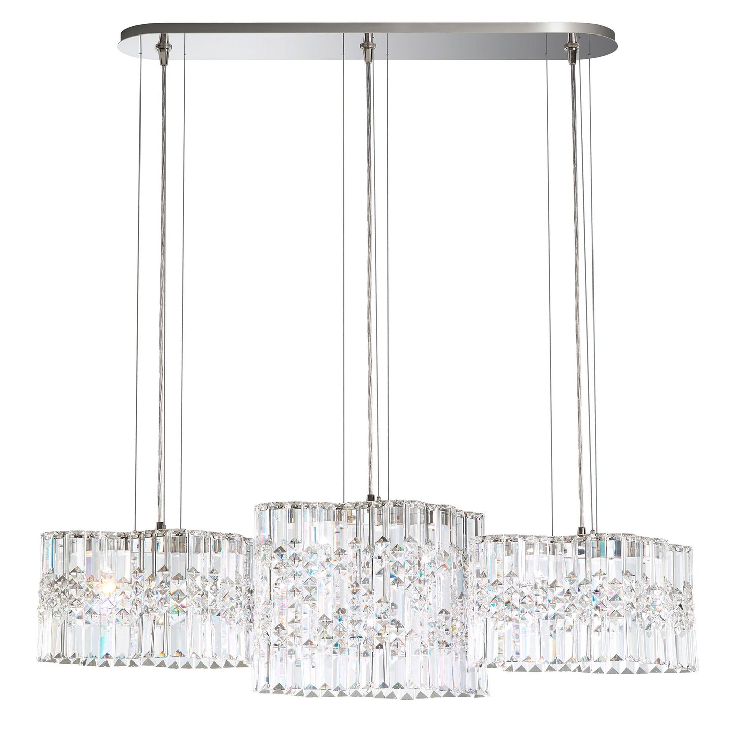 Selene 11"H x 39"W 6-Light Crystal Pendant in Polished Stainless