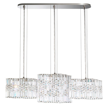 Selene 11"H x 39"W 6-Light Crystal Pendant in Polished Stainless