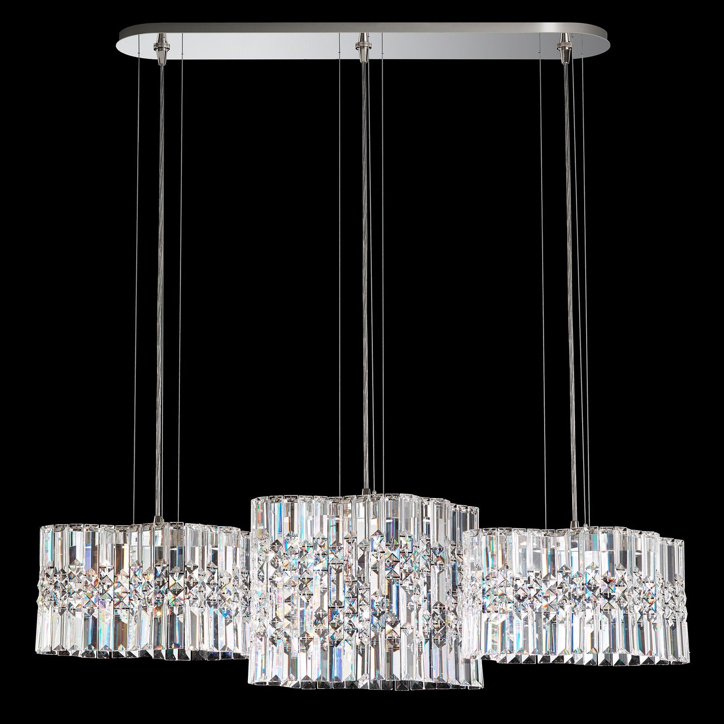 Selene 11"H x 39"W 6-Light Crystal Pendant in Polished Stainless