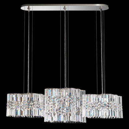 Selene 11"H x 39"W 6-Light Crystal Pendant in Polished Stainless