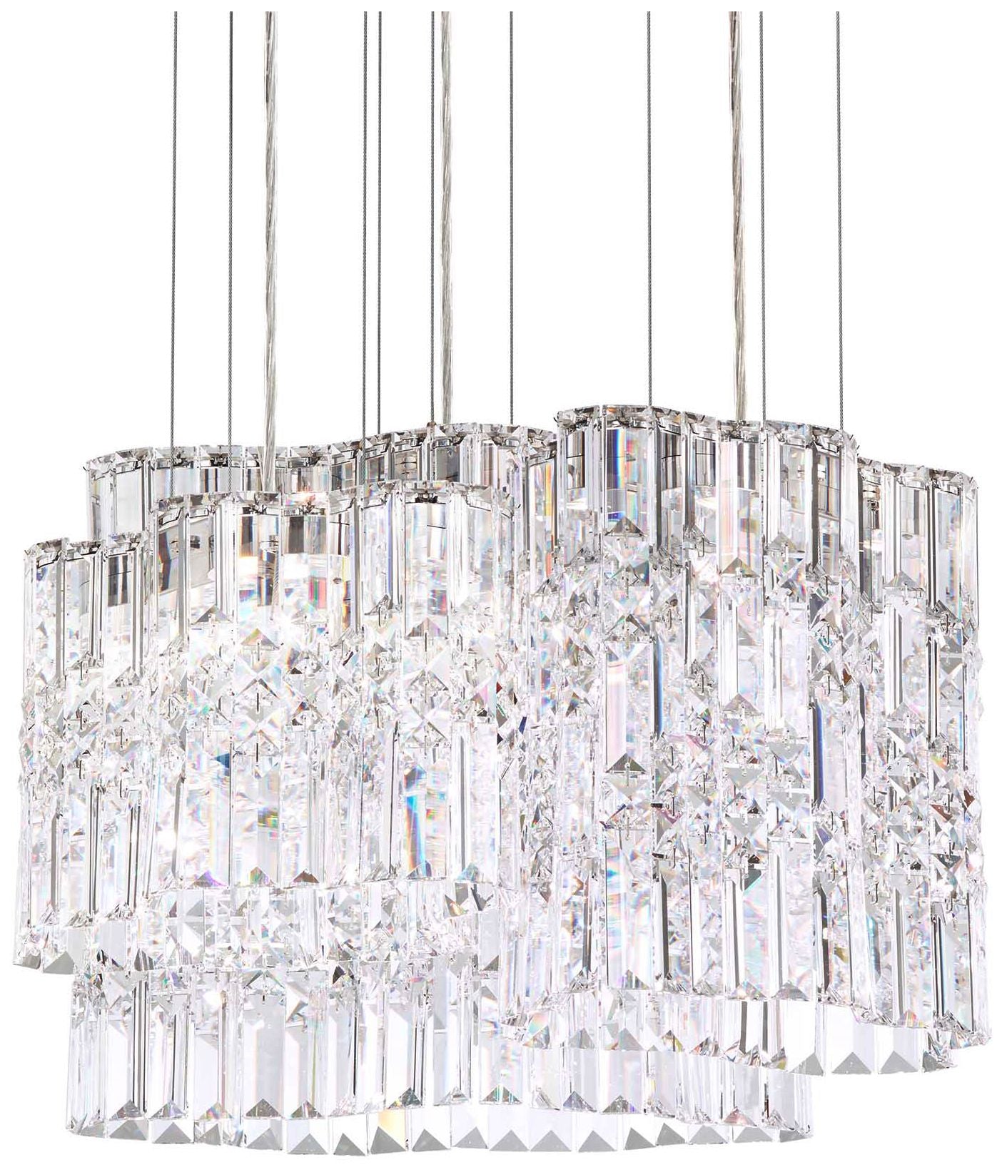 Selene 13.5"H x 18"W 6-Light Crystal Pendant in Polished Stainles