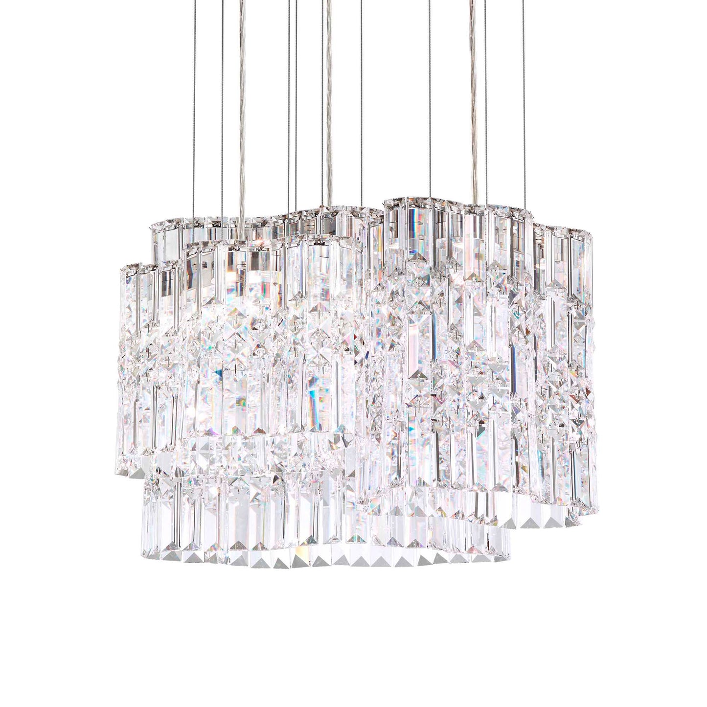 Selene 13.5"H x 18"W 6-Light Crystal Pendant in Polished Stainles