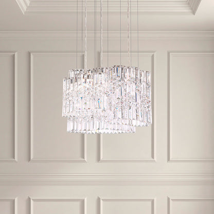 Selene 13.5"H x 18"W 6-Light Crystal Pendant in Polished Stainles
