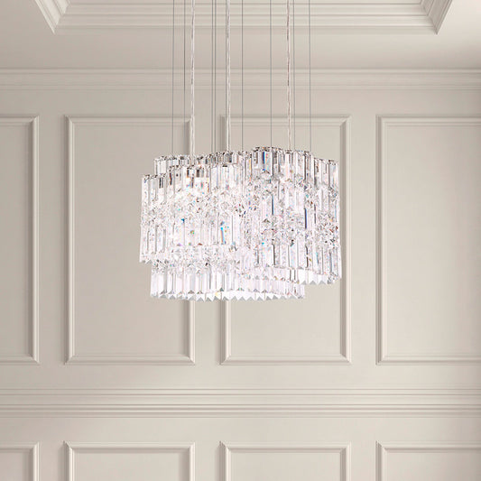 Selene 13.5"H x 18"W 6-Light Crystal Pendant in Polished Stainles