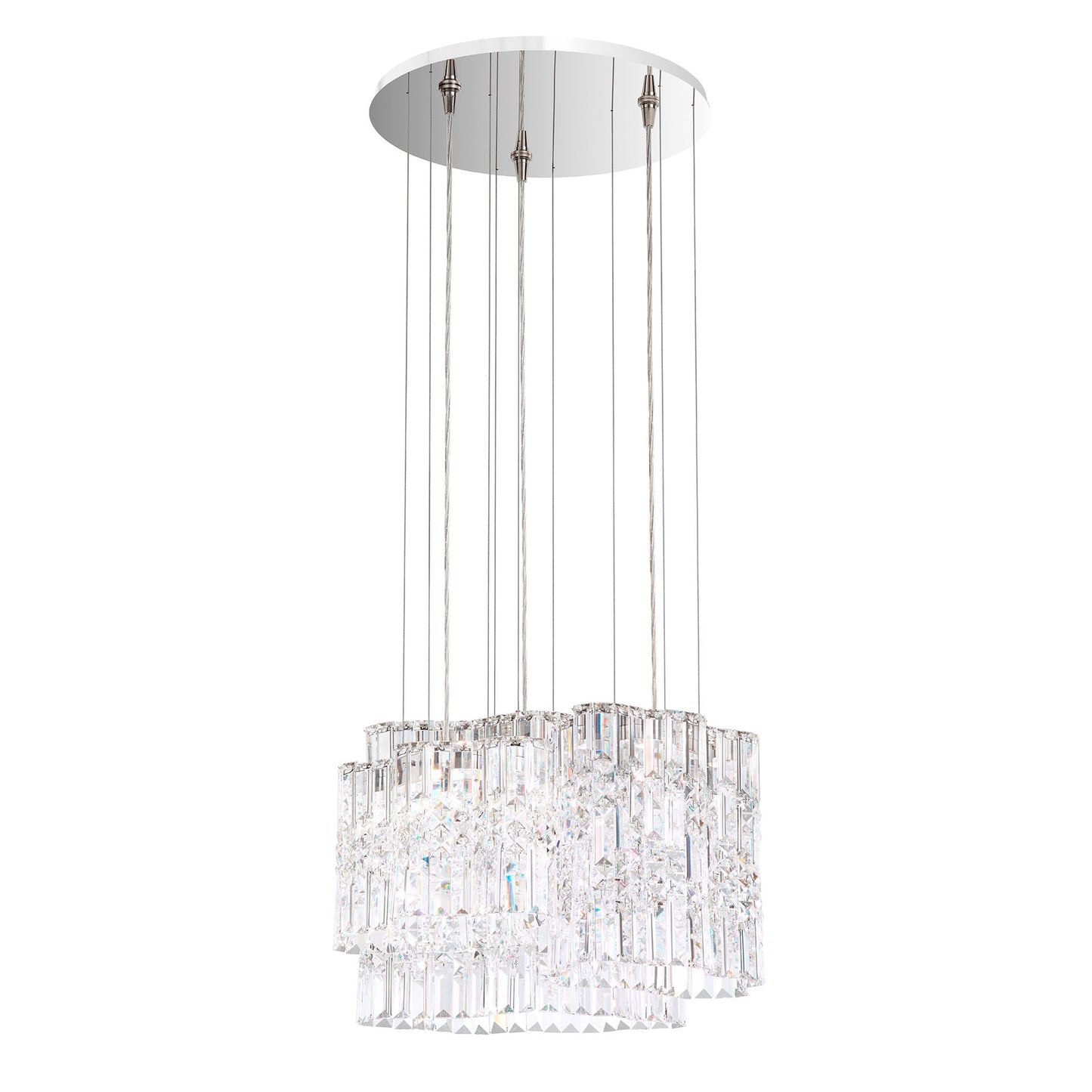 Selene 13.5"H x 18"W 6-Light Crystal Pendant in Polished Stainles