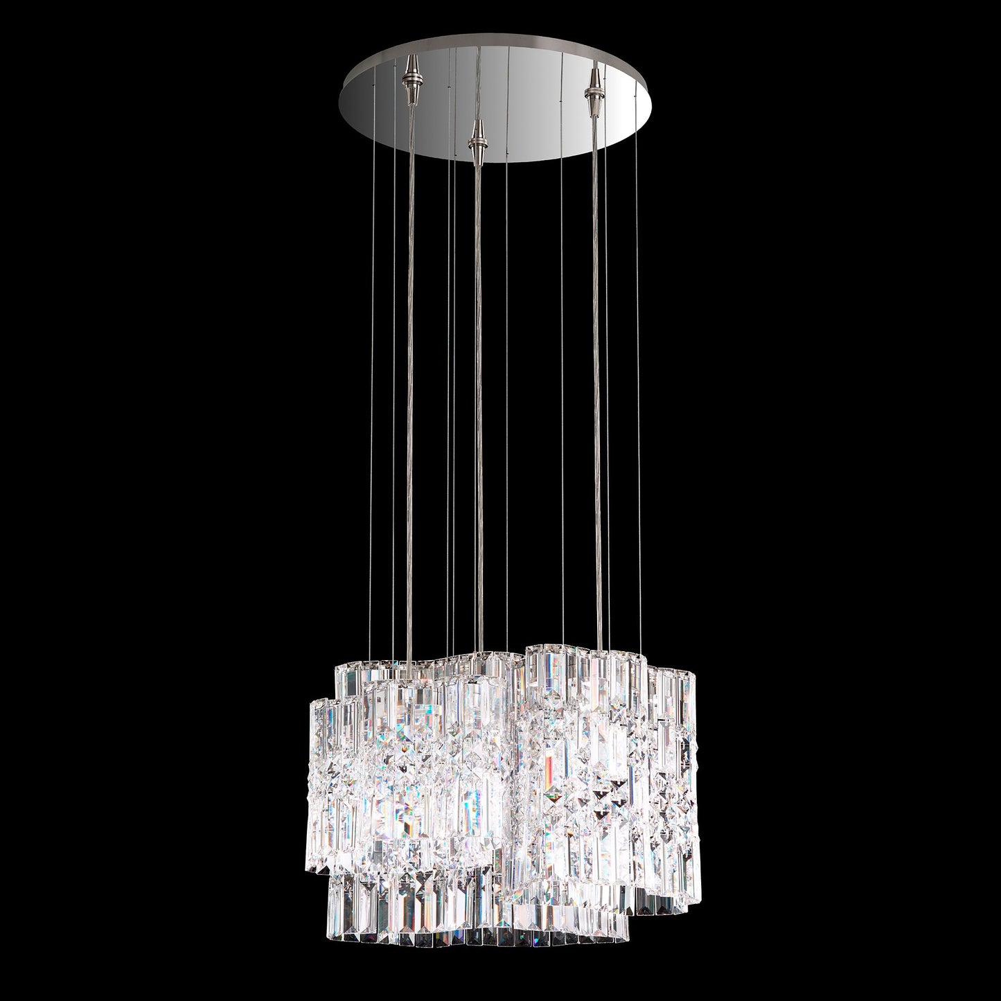 Selene 13.5"H x 18"W 6-Light Crystal Pendant in Polished Stainles