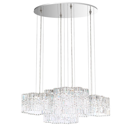 Selene 13.5"H x 37"W 8-Light Crystal Pendant in Polished Stainles
