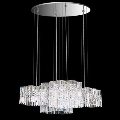Selene 13.5"H x 37"W 8-Light Crystal Pendant in Polished Stainles